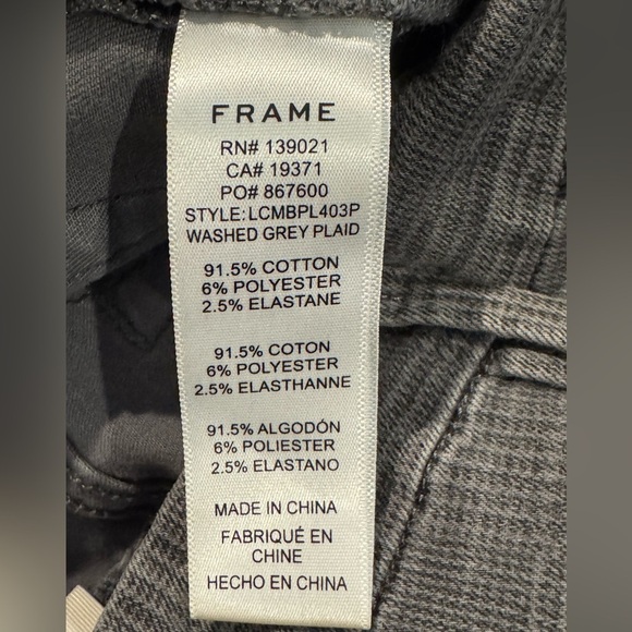 Women’s Frame Le Crop Mini Boot Gray Plaid Denim Jeans: 27 - Picture 9 of 10